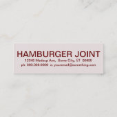 hamburger - loyaliteitskaart ( retrograde ) klantenkaartje (Achterkant)