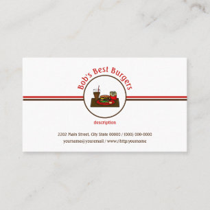 Hamburger Meal Diner Fast Food Restaurant Logo Visitekaartje