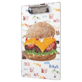 Hamburger met kaas Fast Food BBQ Diner Klembord (Links)