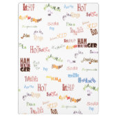 Hamburger met kaas Fast Food BBQ Diner Klembord (Achterkant)