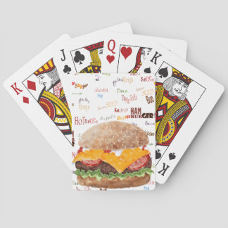 Hamburger met kaas Fast Food BBQ Diner Pokerkaarten