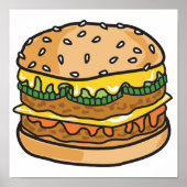 hamburger met retro - kaas poster (Voorkant)