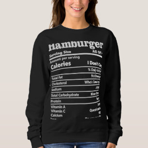 Hamburger Nutrition Feit Honest Food Calories Trui