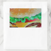 Hamburger ontwerp, origineel schilderij rechthoekige sticker (Tas)
