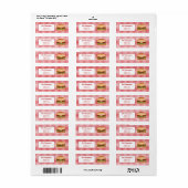 Hamburger op rode gingham met aangepaste tekst etiket (Full Sheet)