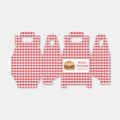 Hamburger op rode Gingham verjaardag dank u Bedankdoosjes (Uitgevouwen)