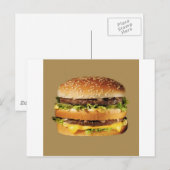 hamburger op tan briefkaart (Voorkant / Achterkant)