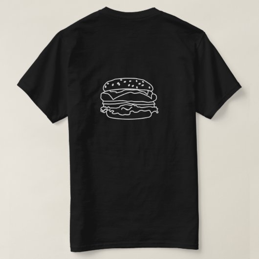 Hamburger Outline Black T-shirt (Design achterkant)
