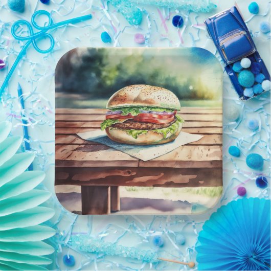 Hamburger Papieren Bordje (Feest)