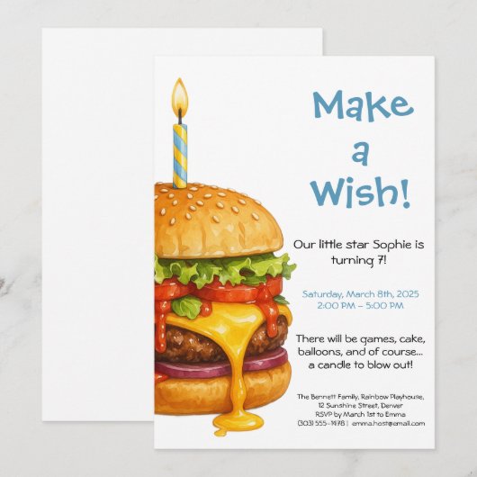 Hamburger Party Cookout | Verjaardag kinderen Kaart (Voorkant / Achterkant)