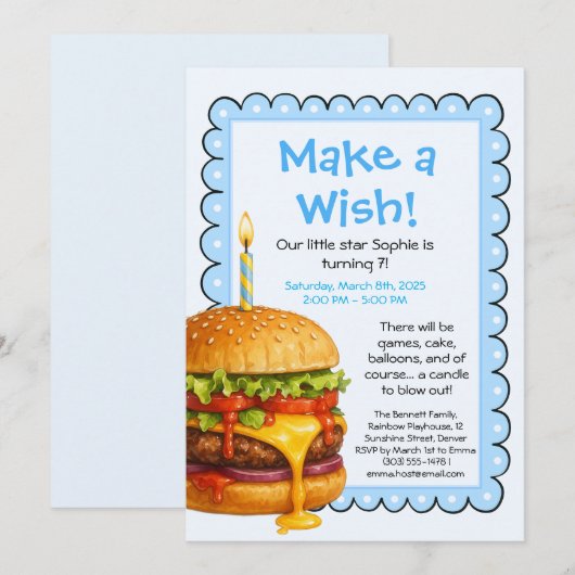 Hamburger Party Cookout | Verjaardag kinderen Kaart (Voorkant / Achterkant)