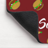 Hamburger patroon op maroon muismat (Hoek)