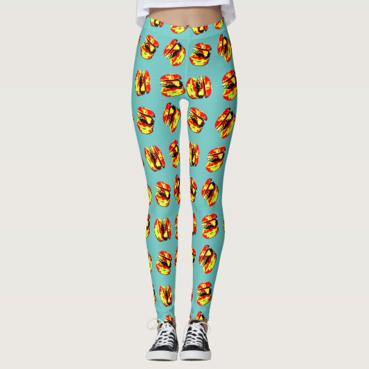 Hamburger Pattern Leggings (Voorkant)