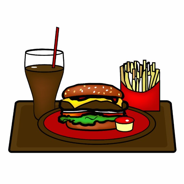 Hamburger Platter Fotosculptuur Staand Fotobeeldje (Voorkant)
