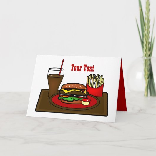 Hamburger Platter Wenskaart Kaart (Voorkant)