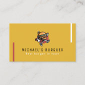 Hamburger restaurant food truck Mosterd Geel Visitekaartje (Voorkant)