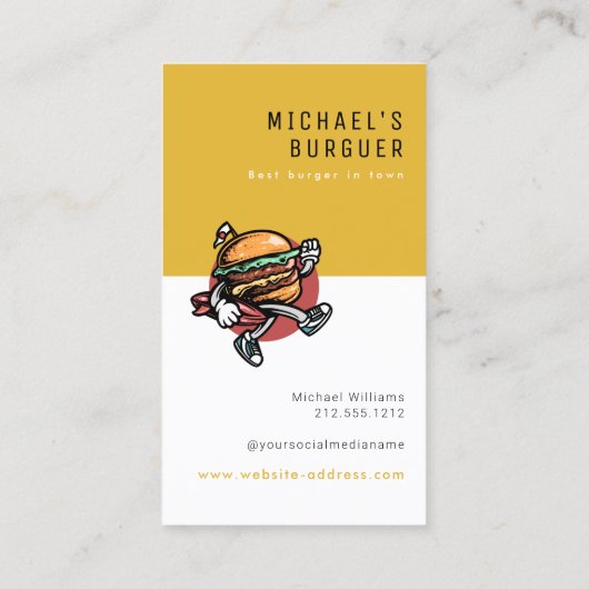 Hamburger restaurant foodtruck Loyalty Mosterd Visitekaartje (Achterkant)