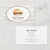 Hamburger restaurant/levensmiddelenvrachtwagen vis visitekaartje (Voorkant / Achterkant)