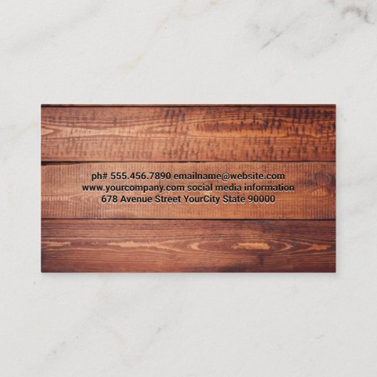 hamburger | restaurant visitekaartje (Achterkant)