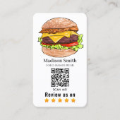 hamburger  review QR Code  Visitekaartje (Voorkant)