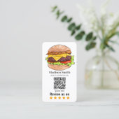 hamburger  review QR Code  Visitekaartje (Staand voorkant)