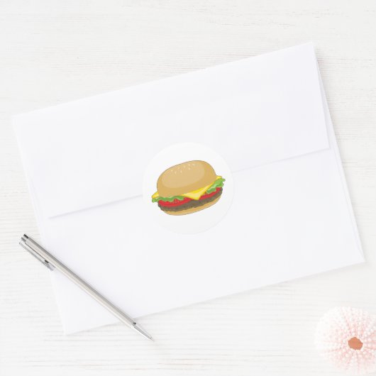 Hamburger Ronde Sticker (Envelop)