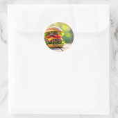 hamburger ronde sticker (Tas)