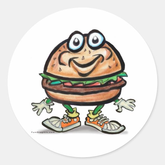 Hamburger Ronde Sticker (Voorkant)