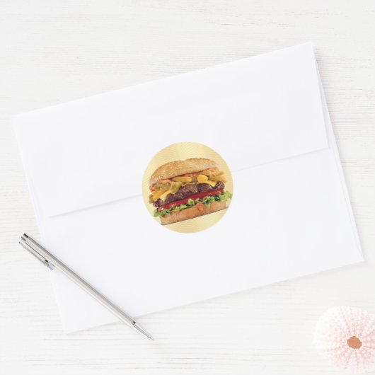 Hamburger Ronde Sticker (Envelop)