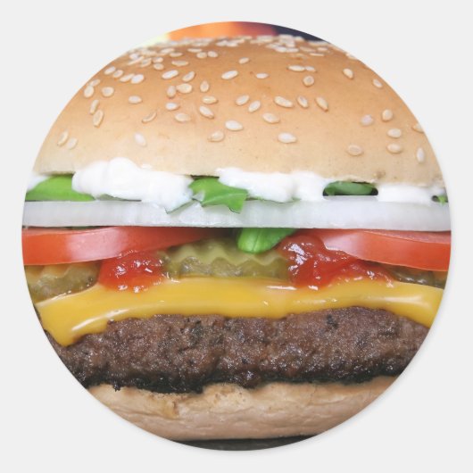 Hamburger Ronde Sticker (Voorkant)