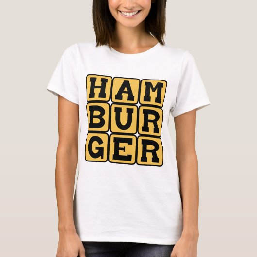 Hamburger, rundergehakt patty t-shirt (Voorkant)