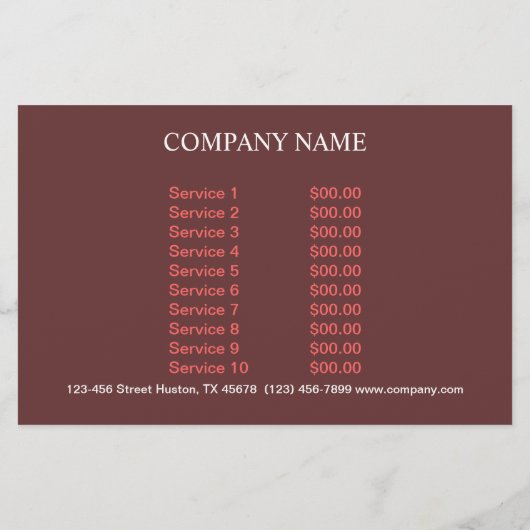 hamburger sandwich private chef catering flyer (Achterkant)