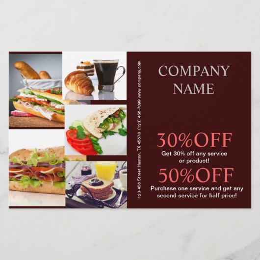 hamburger sandwich private chef catering flyer (Voorkant)