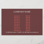 hamburger sandwich privékok catering flyer (Achterkant)