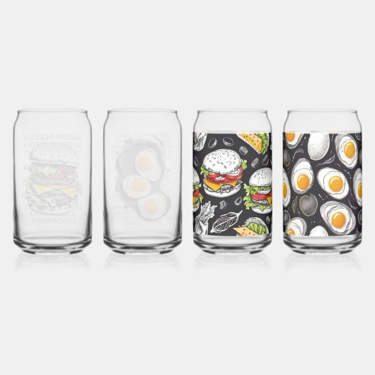 Hamburger schets van CallisC Arts Blikvorm Glas (Achterkant)