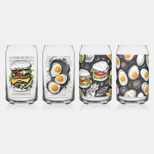 Hamburger schets van CallisC Arts Blikvorm Glas (Voorkant)