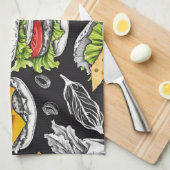 Hamburger schets van CallisC Arts Theedoek (Quarter Fold)