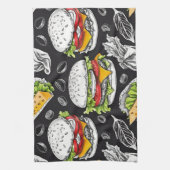 Hamburger schets van CallisC Arts Theedoek (Verticaal)