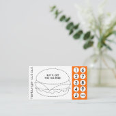 hamburger snijdt punkkaarten uit klantenkaartje (Staand voorkant)