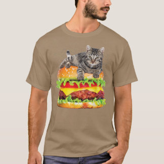 Hamburger Space Cat , Funny Kitty Tee by Zany Brai T-shirt