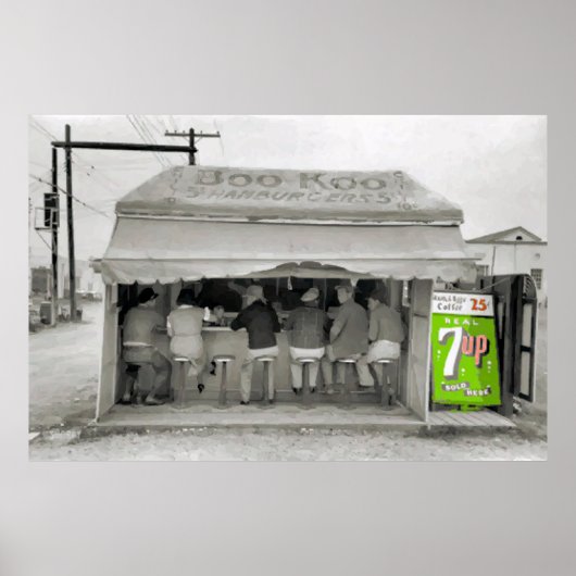Hamburger Stand Art, tekst toevoegen Poster (Voorkant)