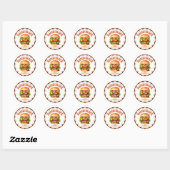 Hamburger Sticker | Sappige Burger Kawaii Label |  (Vel)