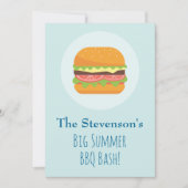 Hamburger- Summer BBQ Party Invitation Kaart (Voorkant)