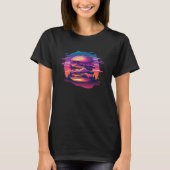 Hamburger Synthwave 80s Retrowave Aesthetic T-shirt (Voorkant)