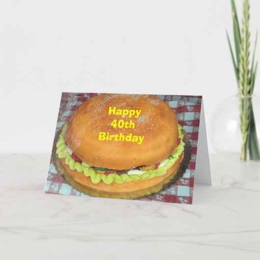 HAMBURGER TAART VOOR UW "40e" VERJAARDAG Kaart (Voorkant)