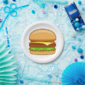 Hamburger Vector Illustratie Papieren Bordje (Feest)
