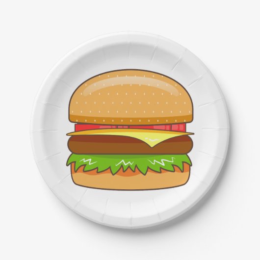 Hamburger Vector Illustratie Papieren Bordje (Voorkant)