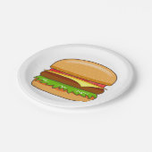 Hamburger Vector Illustratie Papieren Bordje (Gekanteld)