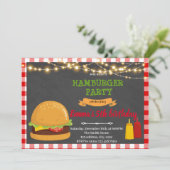 Hamburger verjaardagsfeest bedankkaart (Staand voorkant)