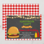 Hamburger verjaardagsfeest bedankkaart (Voorkant / Achterkant)